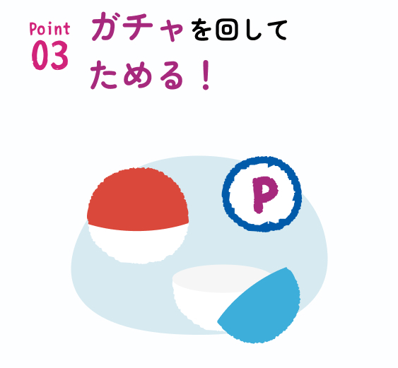ガチャを回してためる！